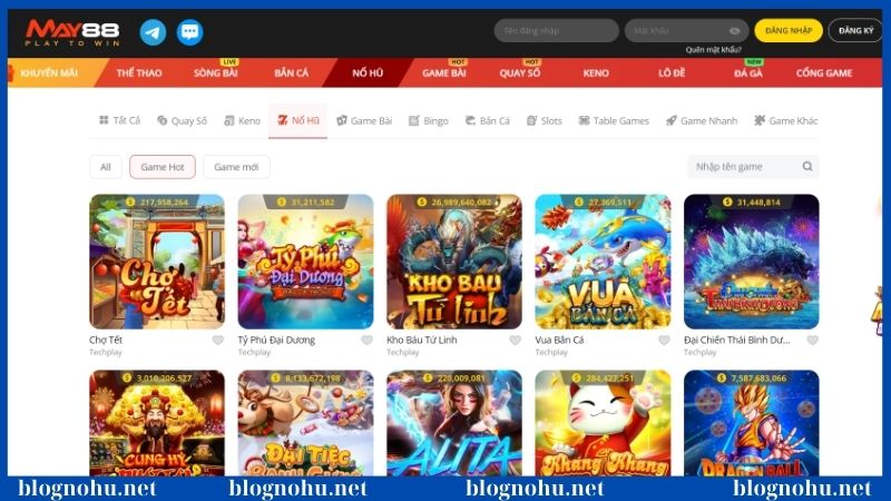Chinh phục nổ hũ May88 nhận jackpot hàng tỷ đồng