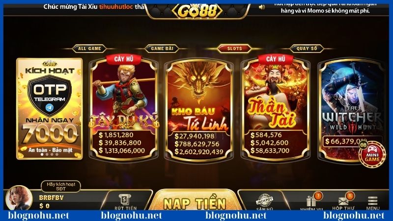 Cơ hội nhận jackpot tại nổ hũ Go88 hàng tỷ đồng