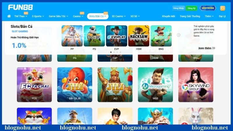 Những nhà cung cấp nổ hũ Fun88 uy tín hàng đầu